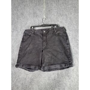 Old Navy High-Rise Denim Jean Shorts O.G. Straight Black‎ Wash Women Size 22